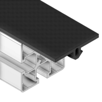 MODULAR SOLUTIONS PVC COVER PROFILE<br>FLAT RUBBER W/RIDGES, CUT TO ANY LENGTH PRICE / METER SHOWN